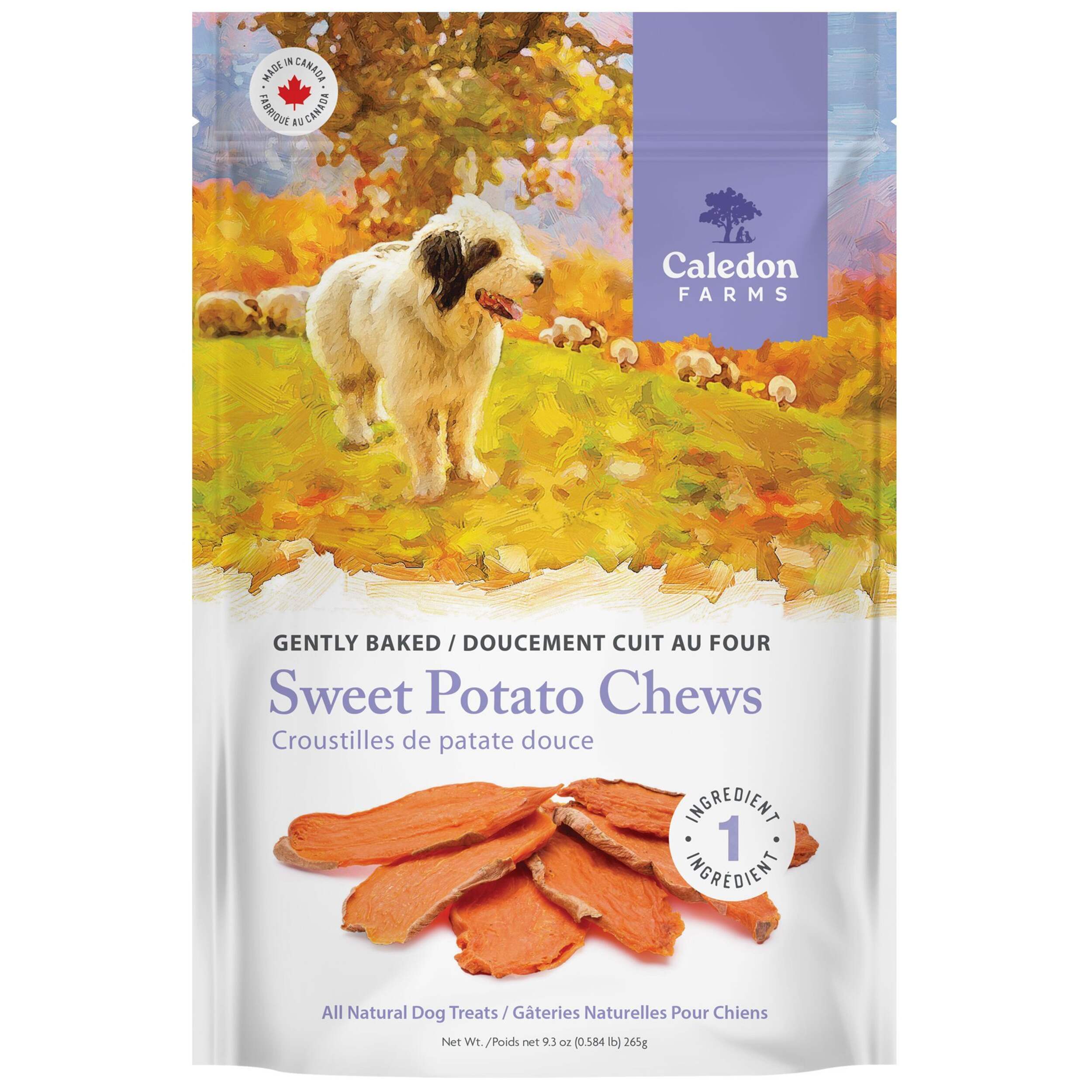 Caledon Farms Sweet Potato Chews All Natural Dog Treats, 265-g Front_Flat