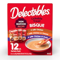 Hartz Delectables Lickable Cat Treat Bisque Pouch Variety Pack, Non-Seafood Recipe, 12-pk Front_Flat