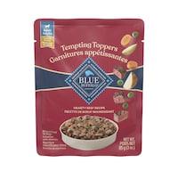 Nourriture humide naturelle pour chiens Tempting Blue Buffalo, sachet de repas au boeuf nourrissant, 85 g Front_Flat