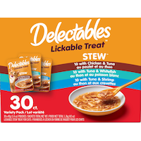 Hartz Delectables Lickable Treat Stew Variety Pack Wet Cat Treat Pouches, 30-pk Front_Flat