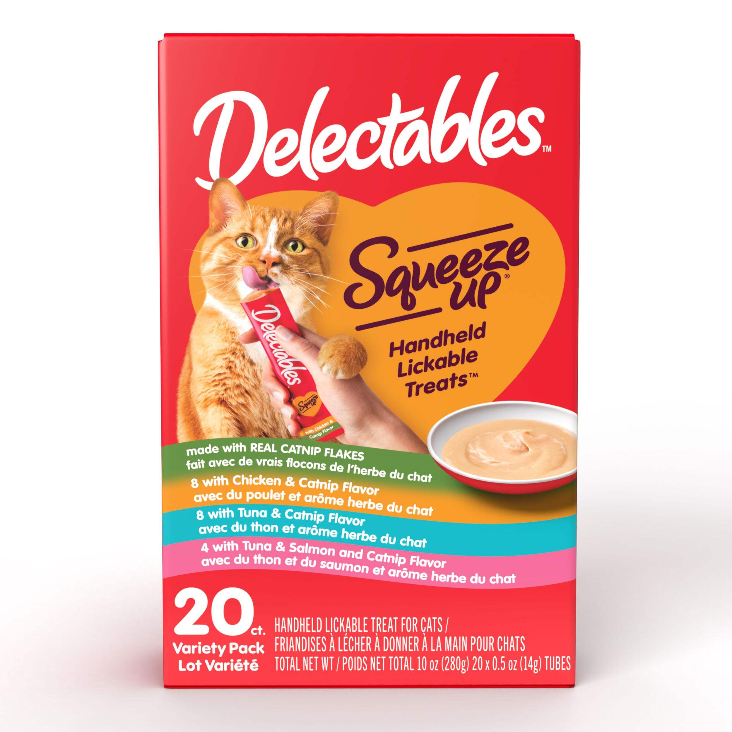 Gâteries humides pour chats à saveur d'herbe de chat Hartz Delectables Squeeze Up, paq. 20 Front_Flat
