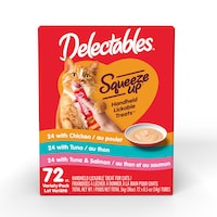 Delectables Squeeze Ups Handheld Lickable Wet Cat Treats Variety Pack, 72-pk Front_Angled_Left