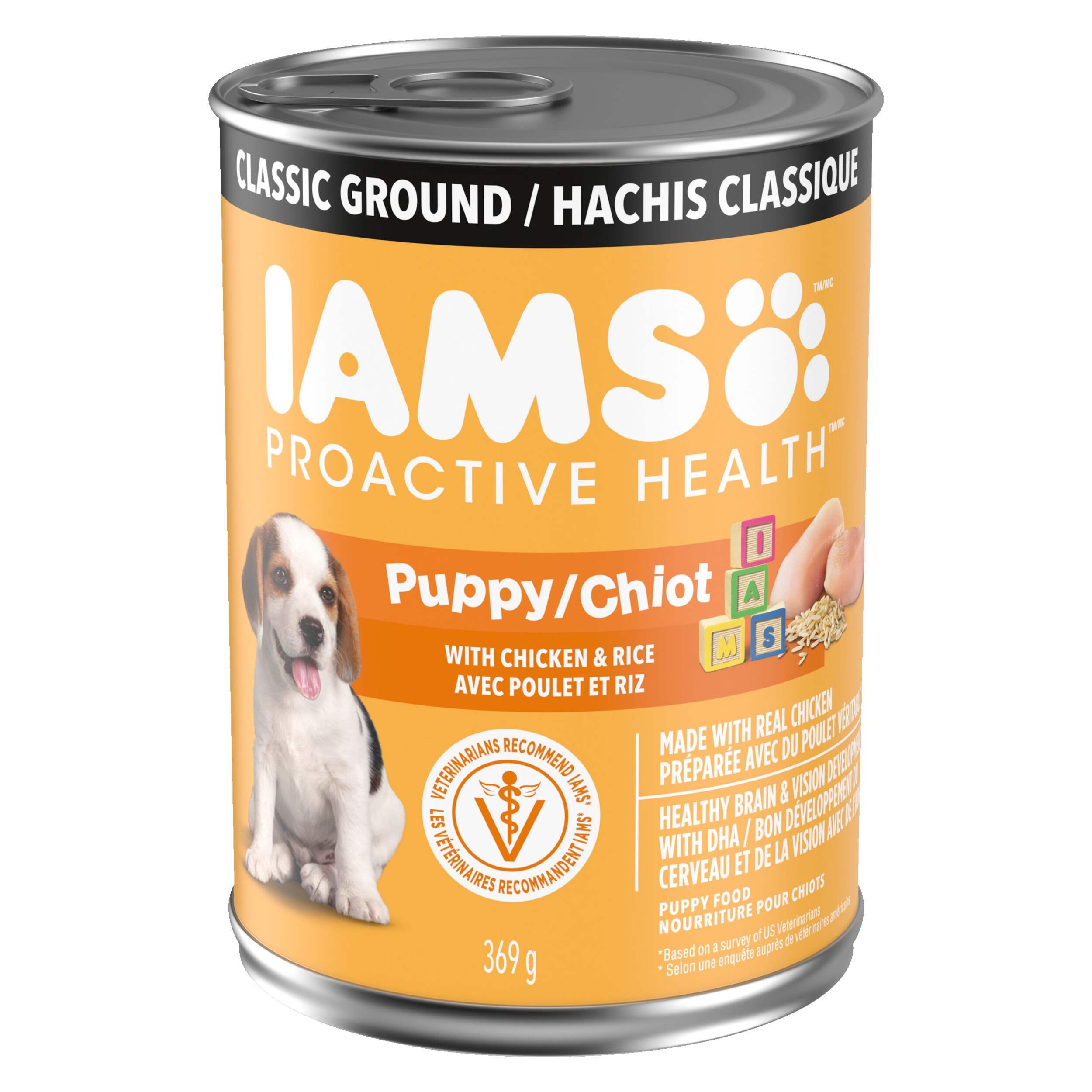 Nourriture humide pour chiots IAMS Proactive Health, poulet et riz, 396 g Front_Elevated