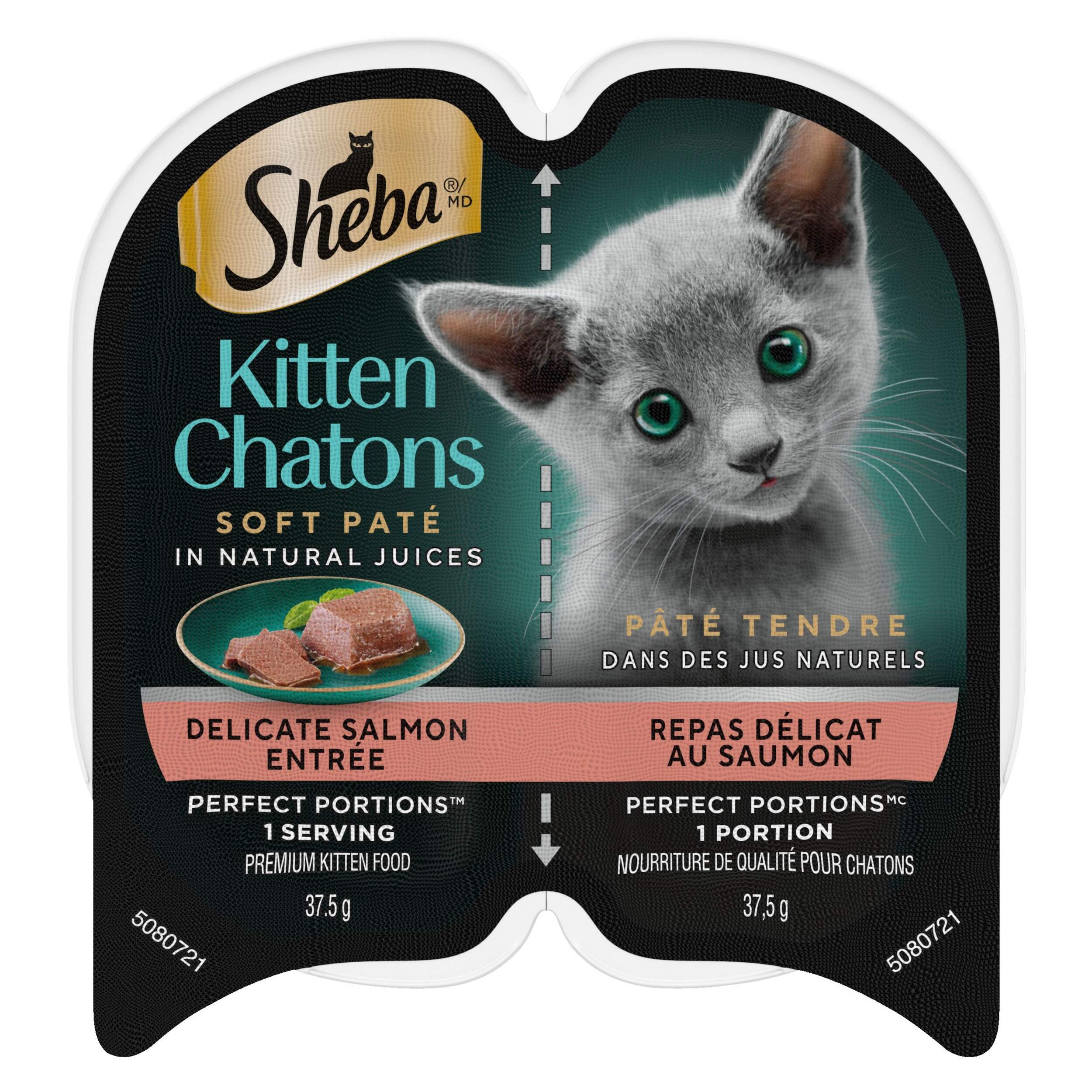 Sheba Perfect Portions Kitten Delicate Salmon Wet Cat Food, 75-g Front_Flat