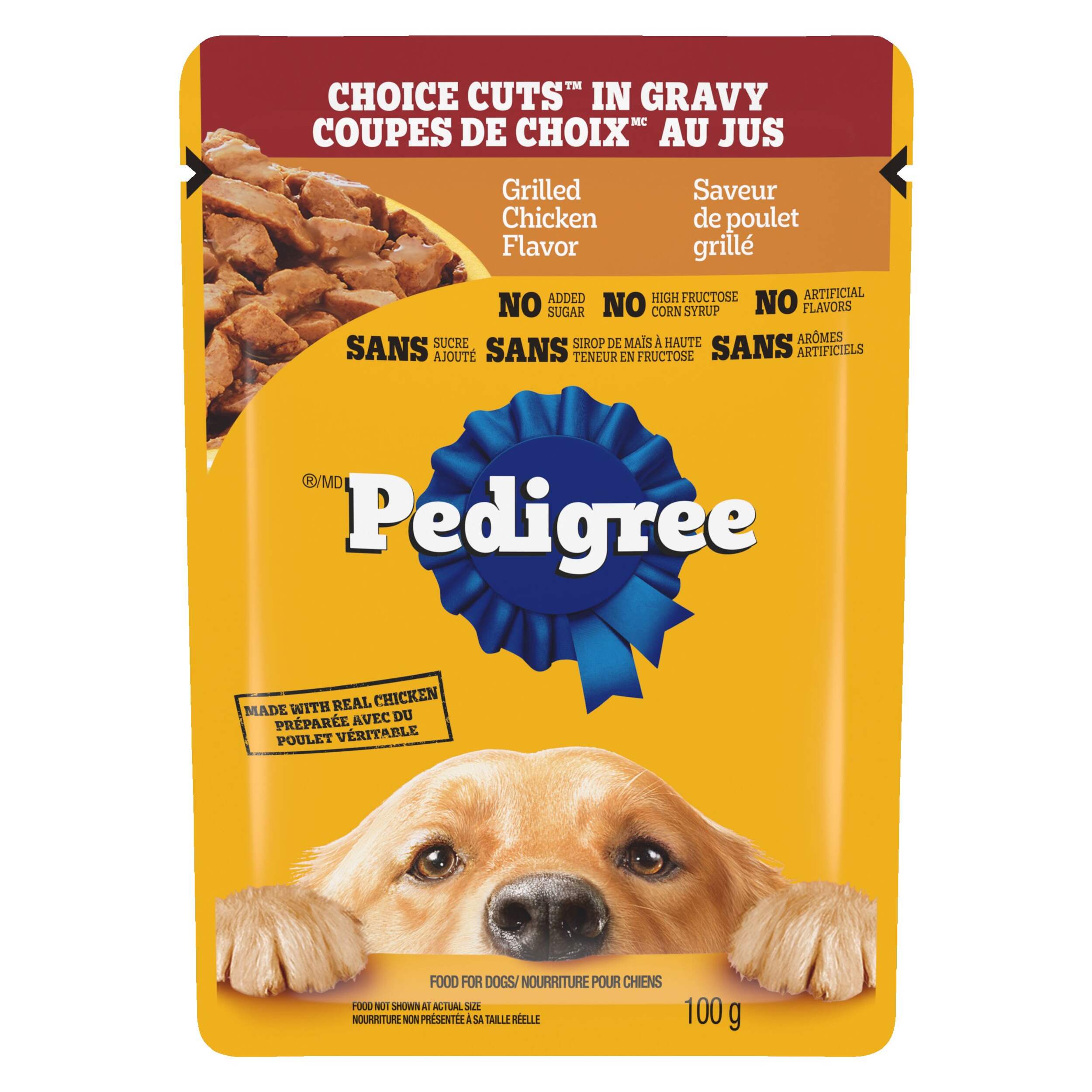 Pedigree Single Grilled Chicken Wet Dog Food Topper, 100-g Front_Flat