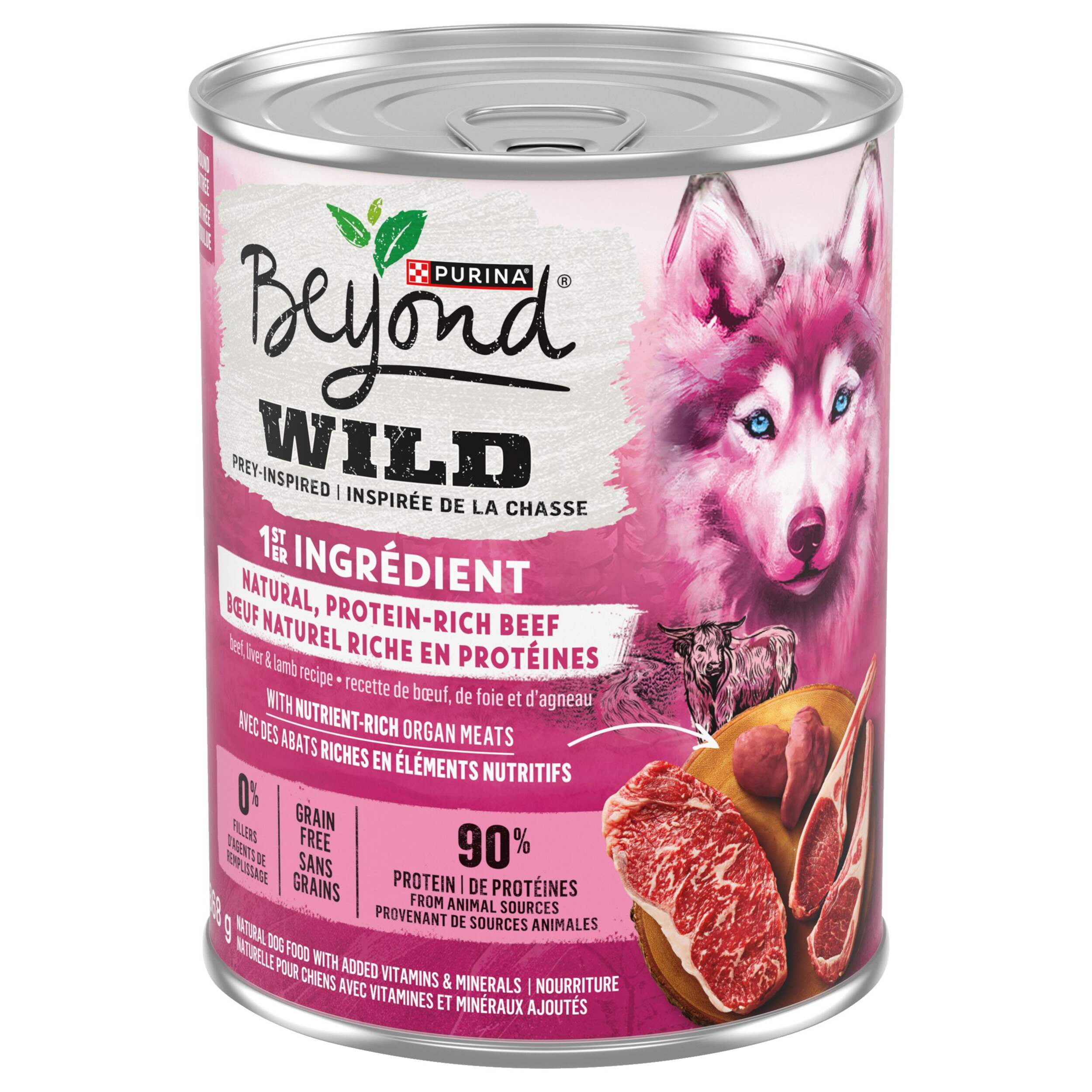 Beyond Wild Prey-Inspired Grain-Free Natural Beef Wet Dog Food, 368-g Front_Elevated