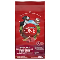 Purina ONE Beef & Rice Formula Adult Dry Dog Food, Assorted Sizes Front_Flat