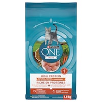 Purina ONE +Plus High Protein Chicken Natural Adult Dry Cat Food, 1.8-kg Front_Flat