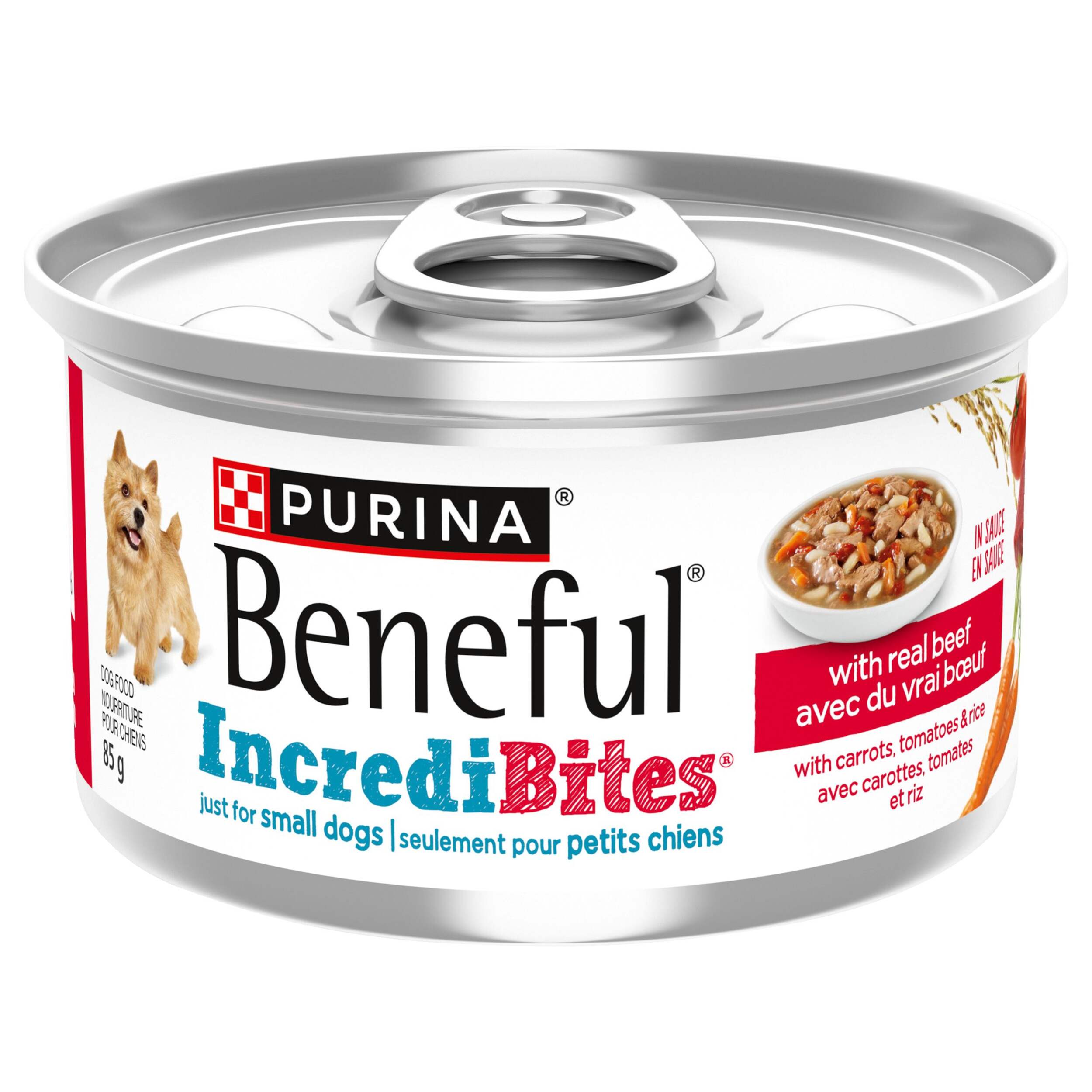Beneful Incredibites Beef in Sauce Wet Dog Food, 85-g Front_Elevated