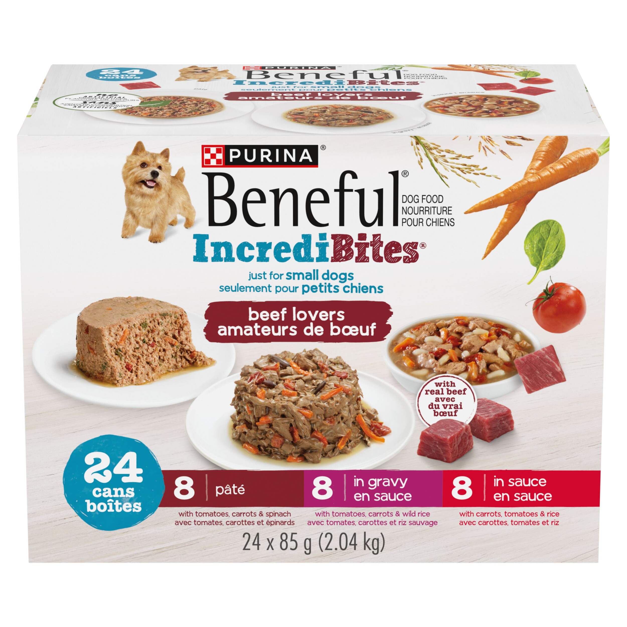 Beneful Incredibites Beef Variety Pack Wet Dog Food, 24-pk x 85-g Front_Elevated