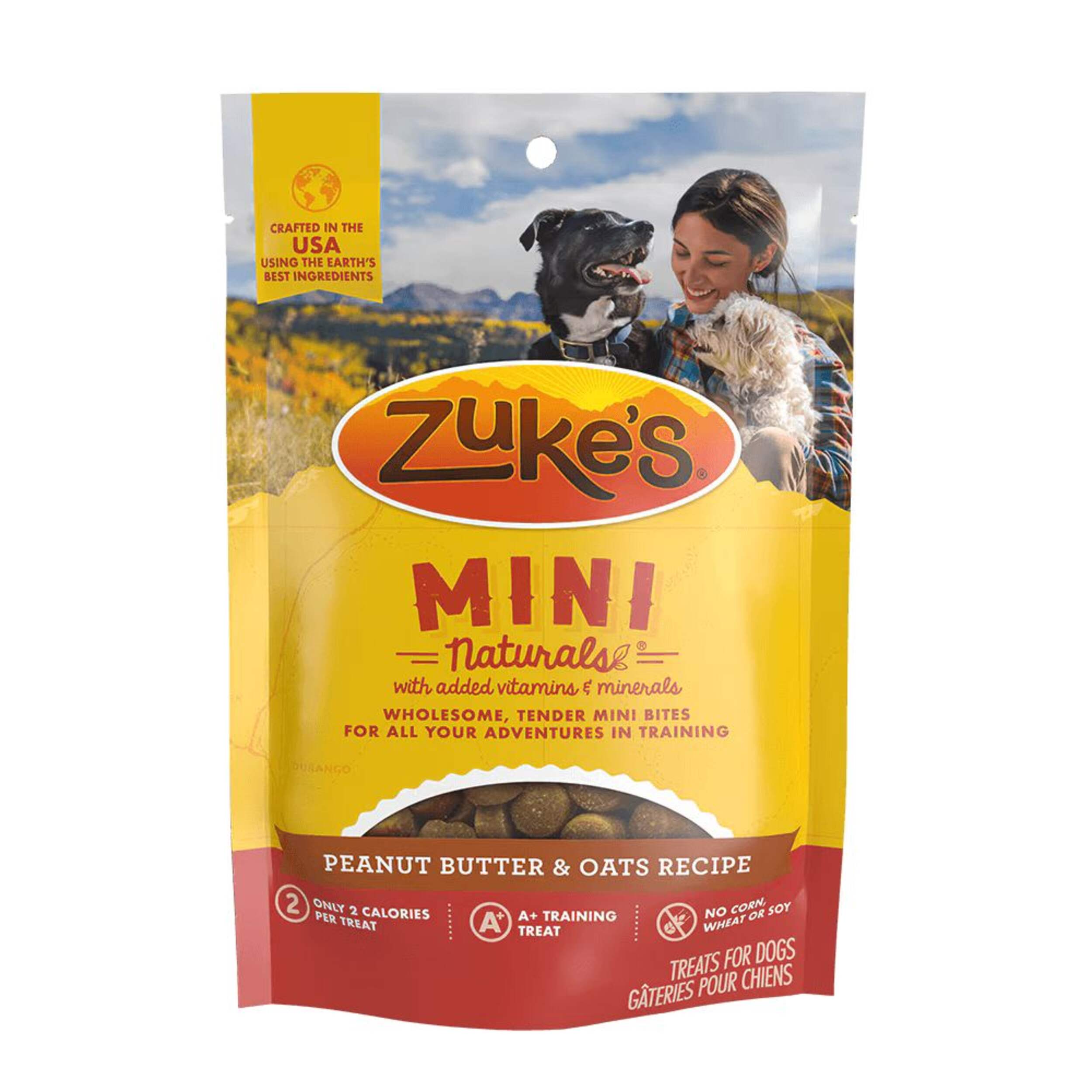 Zuke's Mini Naturals Peanut Butter & Oats Soft Dog Training Treat, 170-g Front_Flat