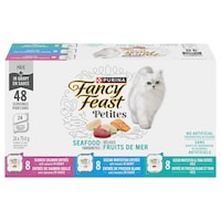 Fancy Feast Petites Seafood Favourites Wet Cat Food Variety Pack, 79-g, 24-pk Front_Elevated