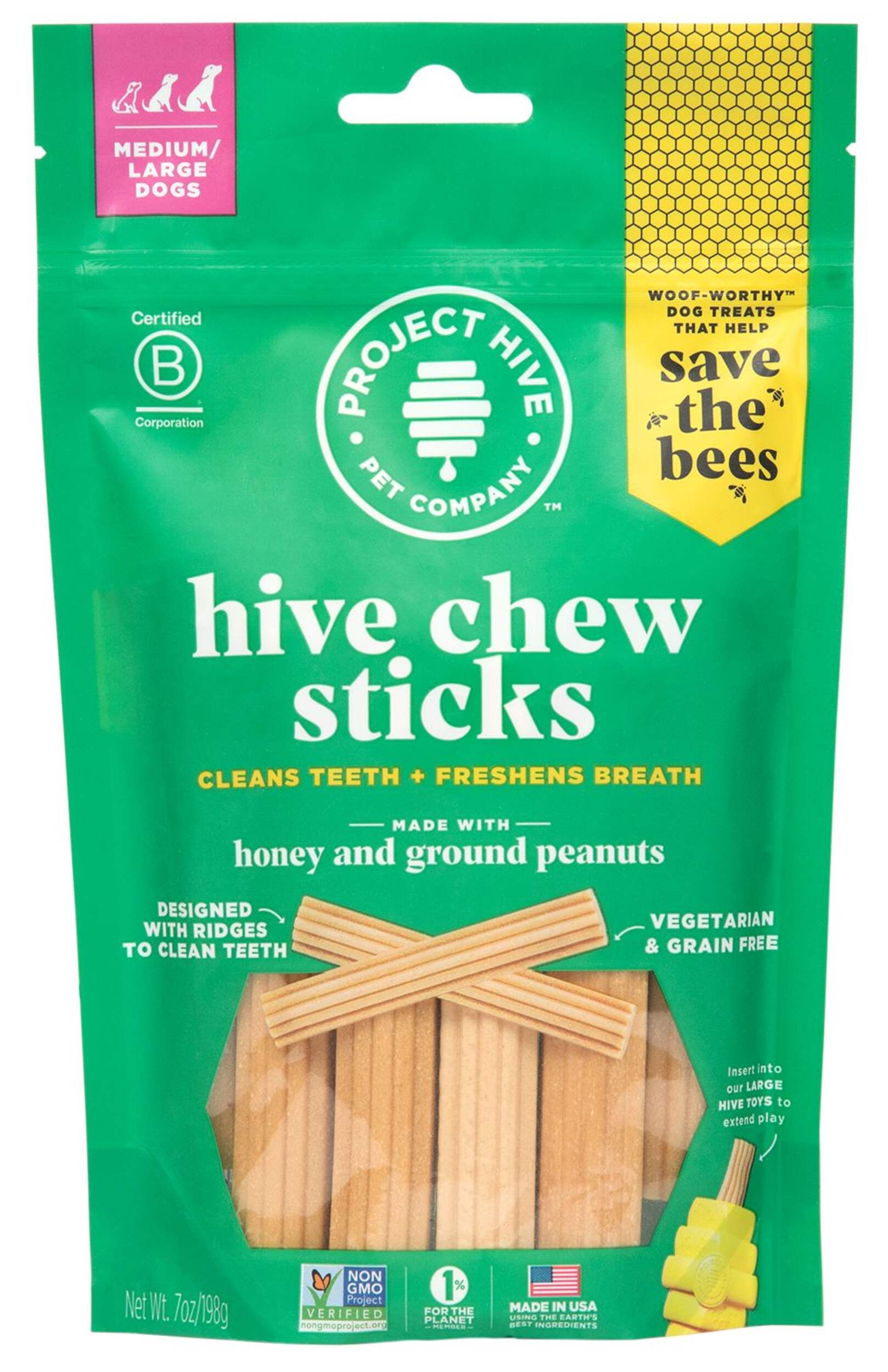 Project Hive Hive Chew Stick Soft Dog Treat for Large Dogs, 198-g Front_Flat