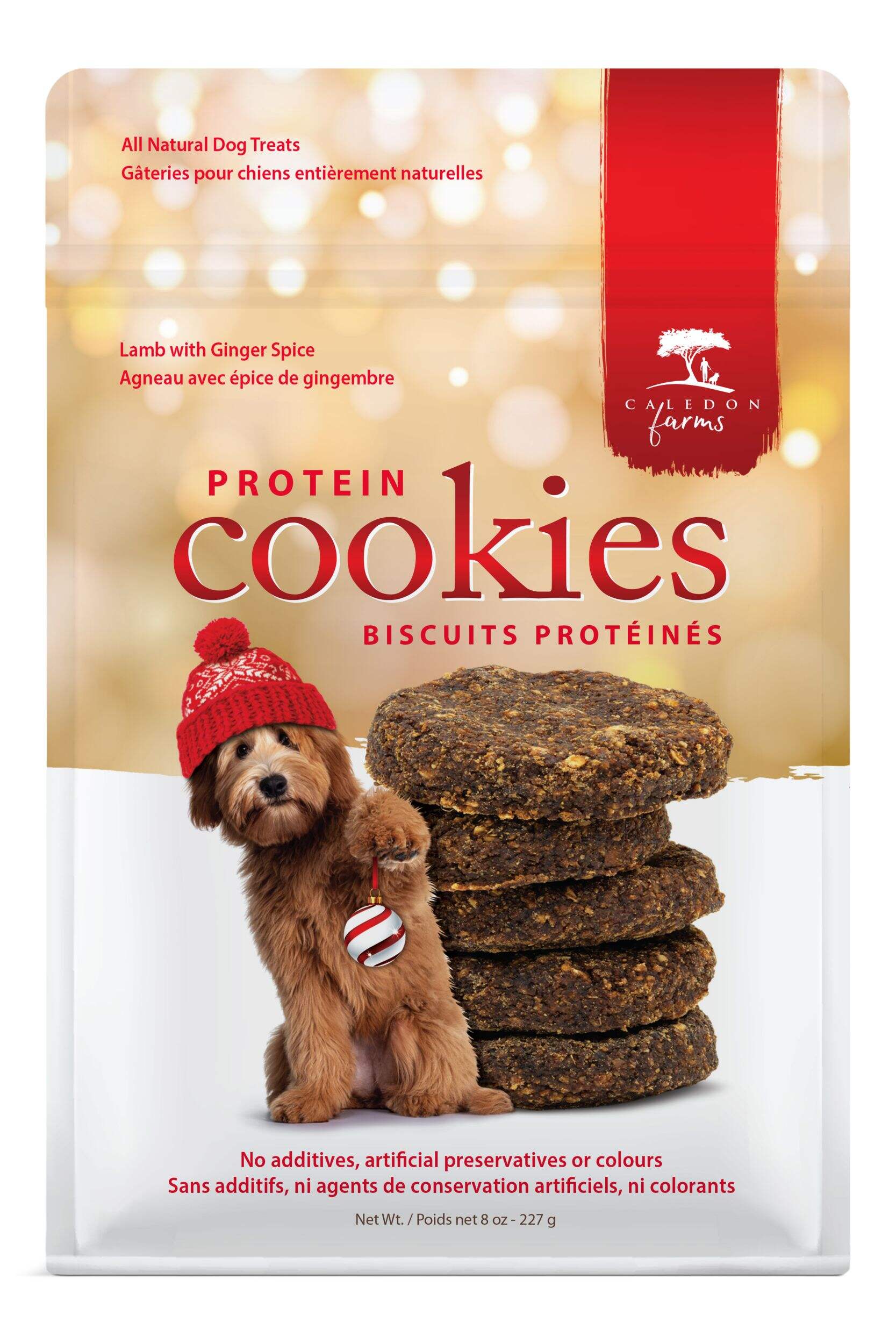 Caledon Farms All Natural Protein Dog Treat Cookies, Lamb with Ginger Spice, 227-g Front_Flat
