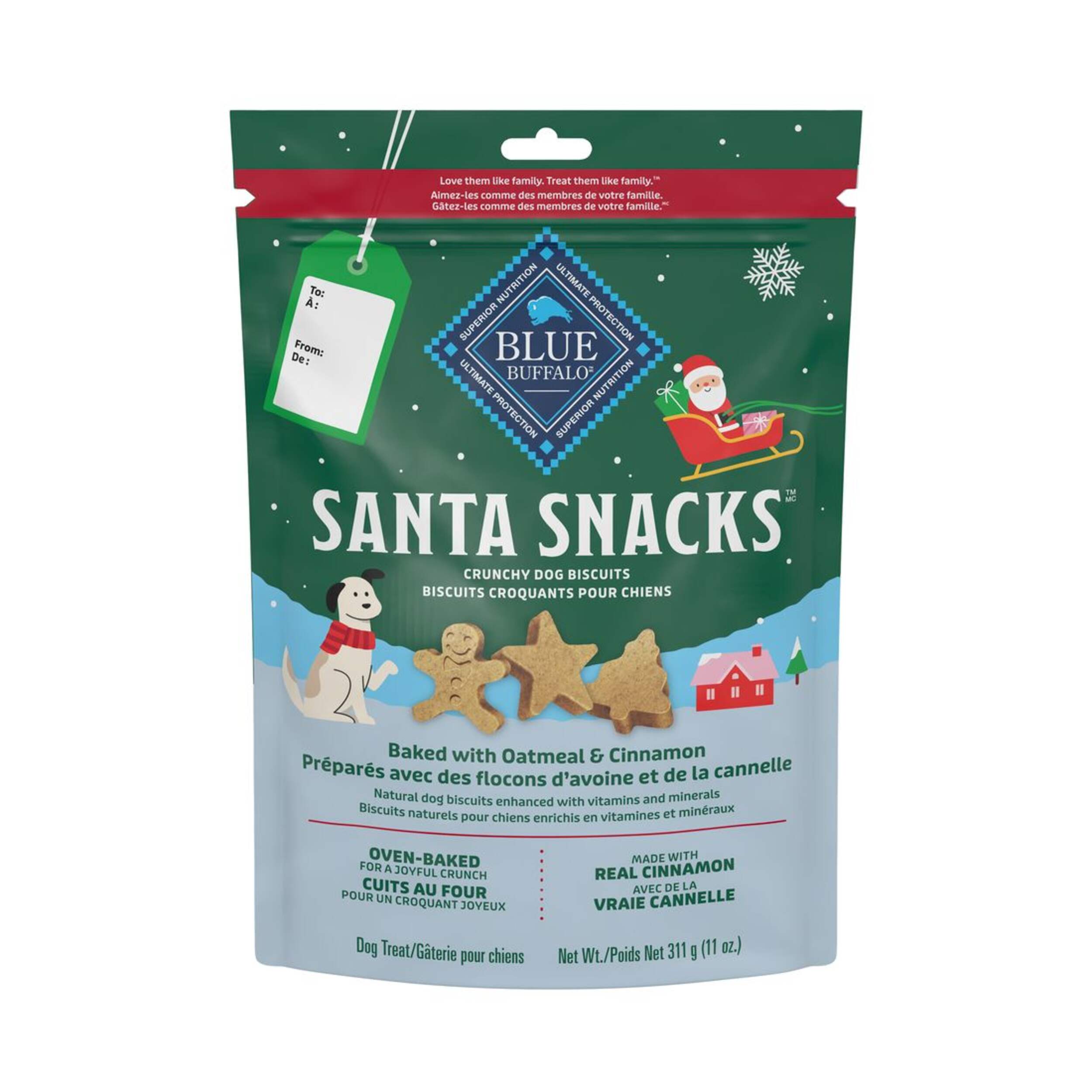 Gâteries pour chiens moelleuses du père Noël Blue Buffalo, saveur de poulet, 127 g Front_Flat