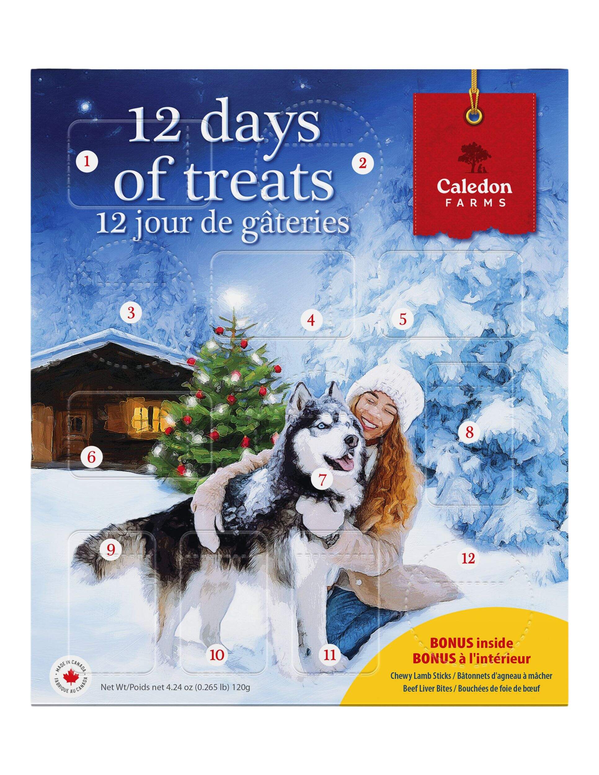 Caledon Farms 12 Days of Dog Treats Advent Calendar Front_Flat