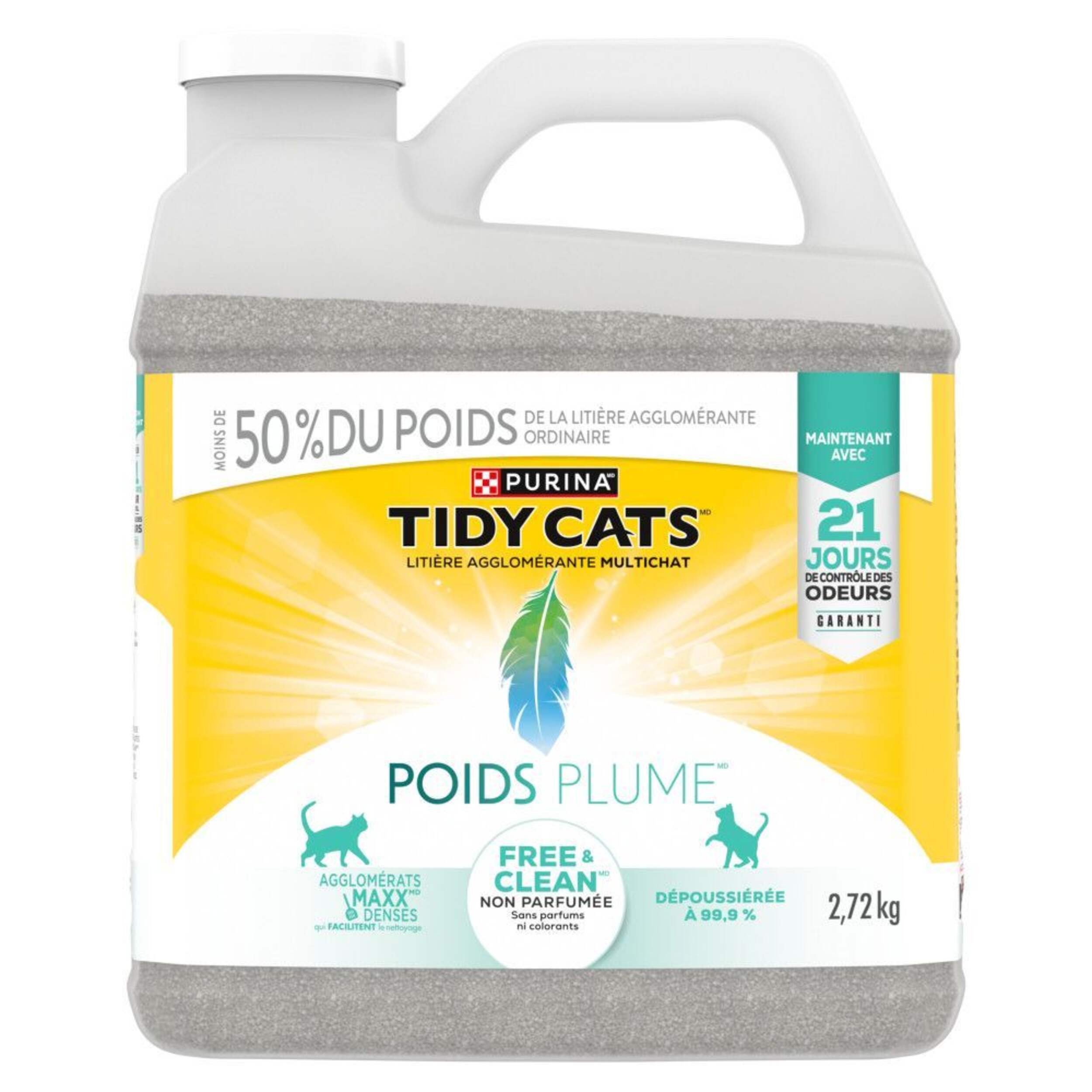 Purina® Tidy Cats® Lightweight Free & Clean Multi-Cat Clumping Cat Litter, Unscented, 2.72-kg Front_Flat