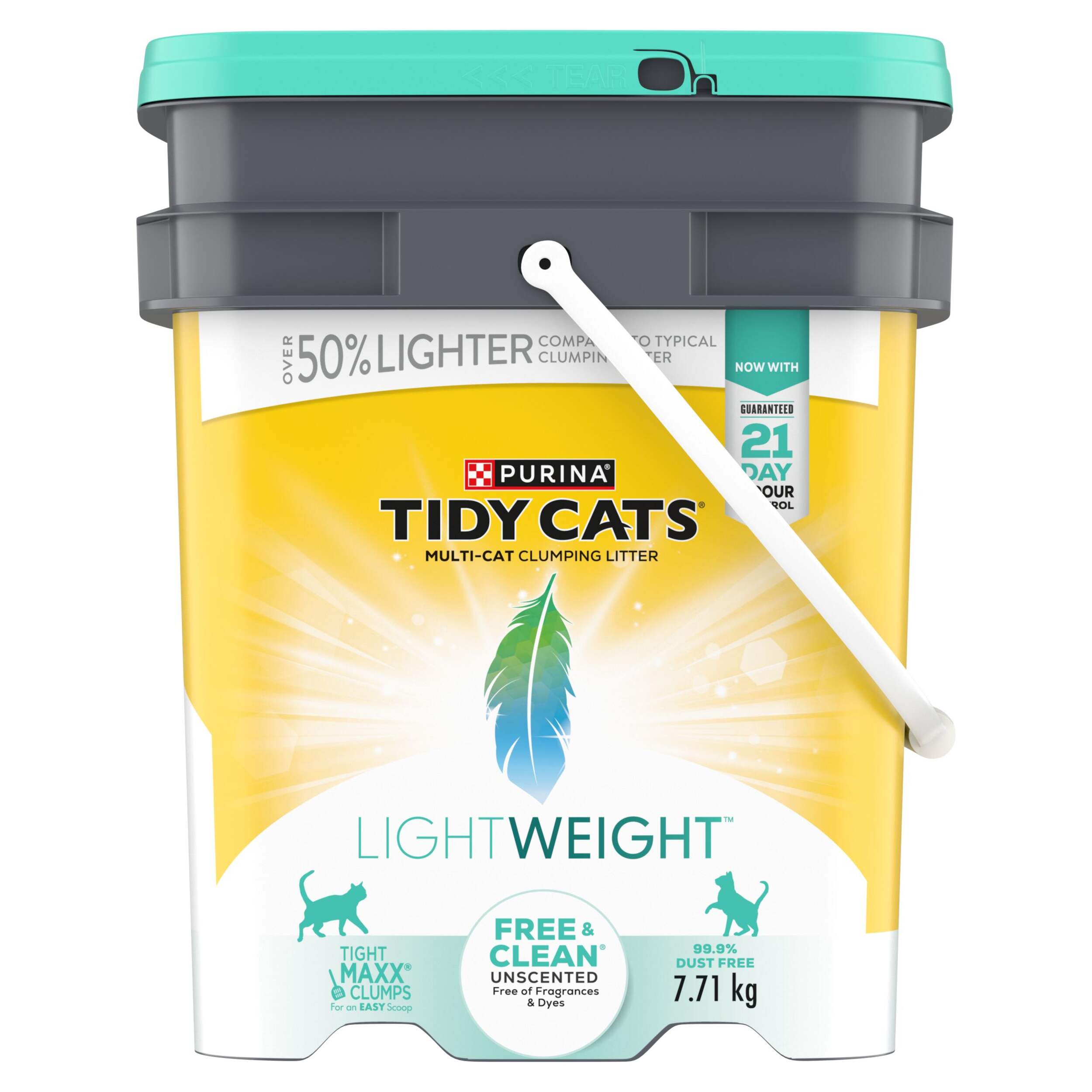 Purina® Tidy Cats®  Free & Clean Lightweight Unscented Clumping Cat Litter, 7.7-kg Front_Flat