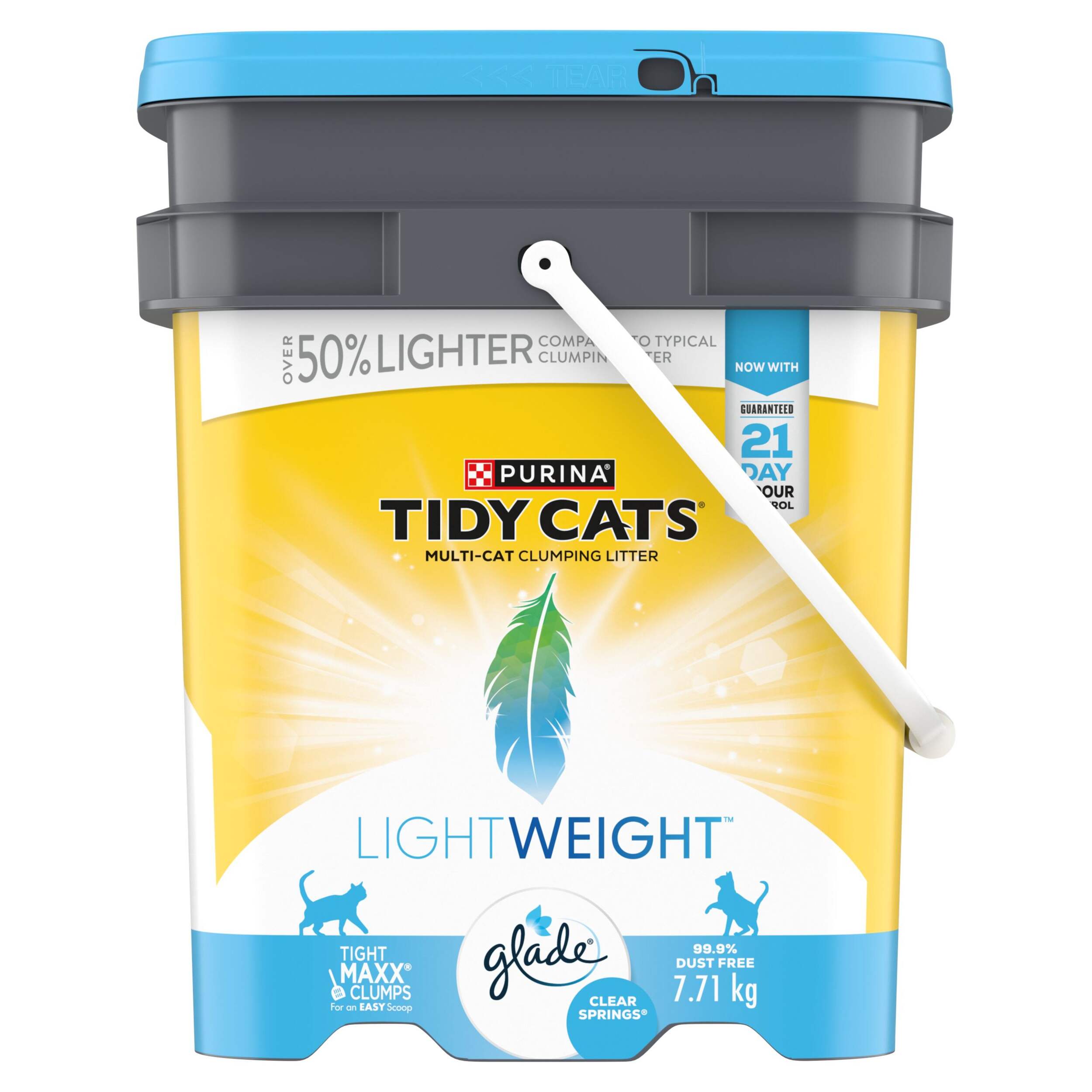 Purina® Tidy Cats® Lightweight Clumping Cat Litter with Glade® Clear Springs™, 7.7-kg Front_Flat
