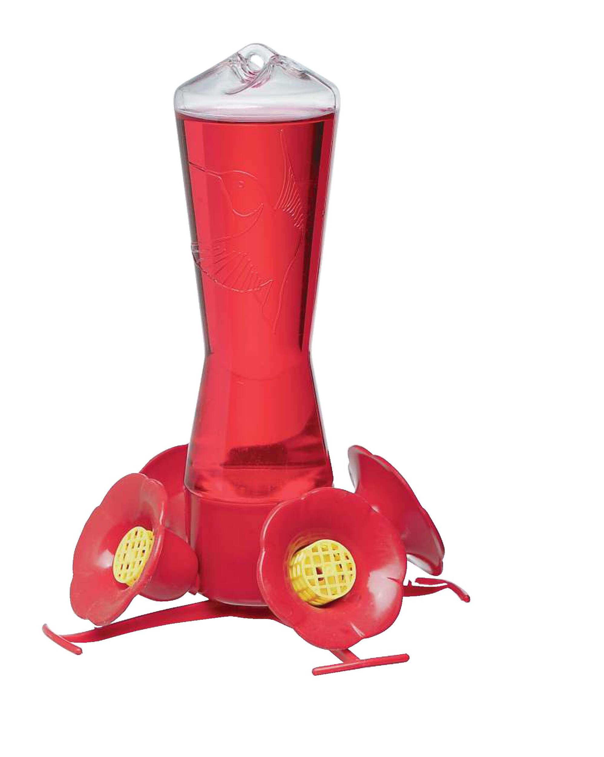 Mangeoire à colibri en plastique taille pincée Perky Pet, rouge, 8 oz Front_Flat