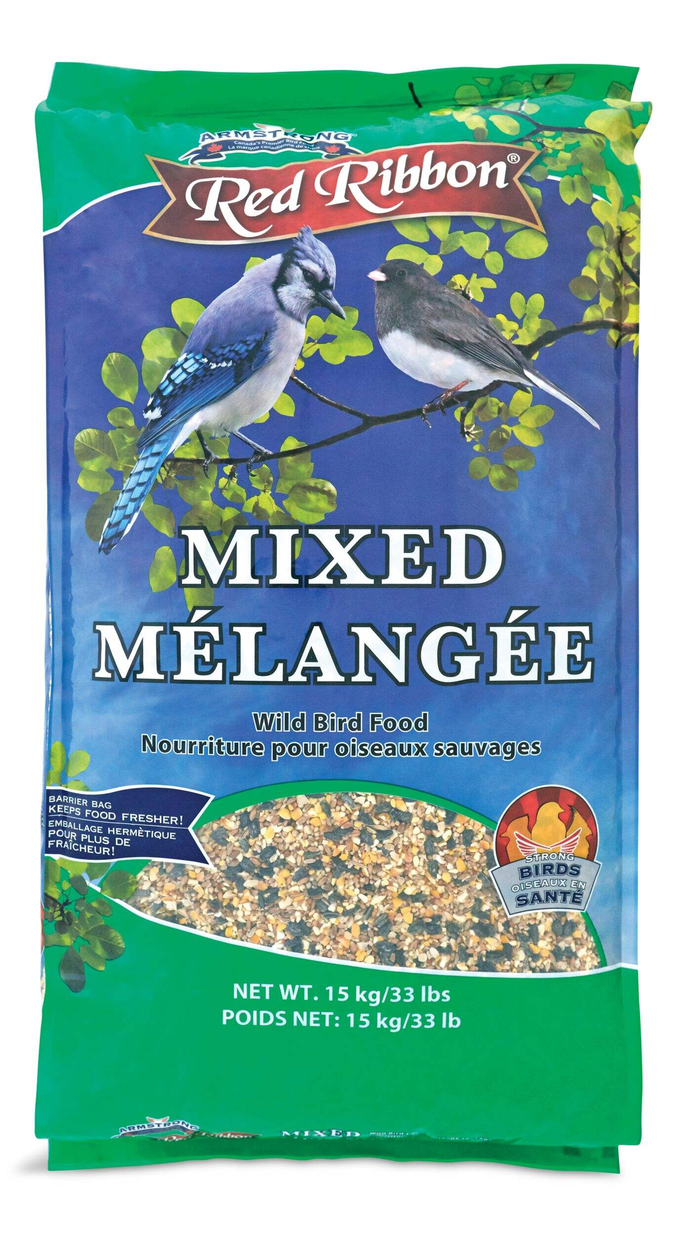 Red Ribbon Mixed Wild Bird Food, Carbohydrate Rich, 15-kg Front_Flat
