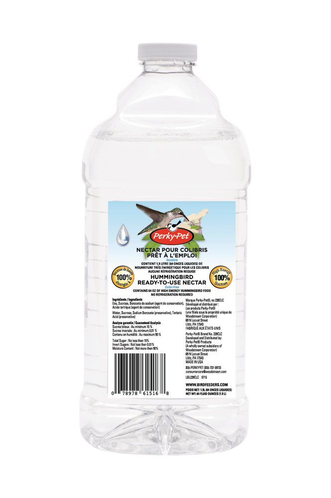 Nectar liquide concentré pour colibris Perky Pet, 64 oz, transparent