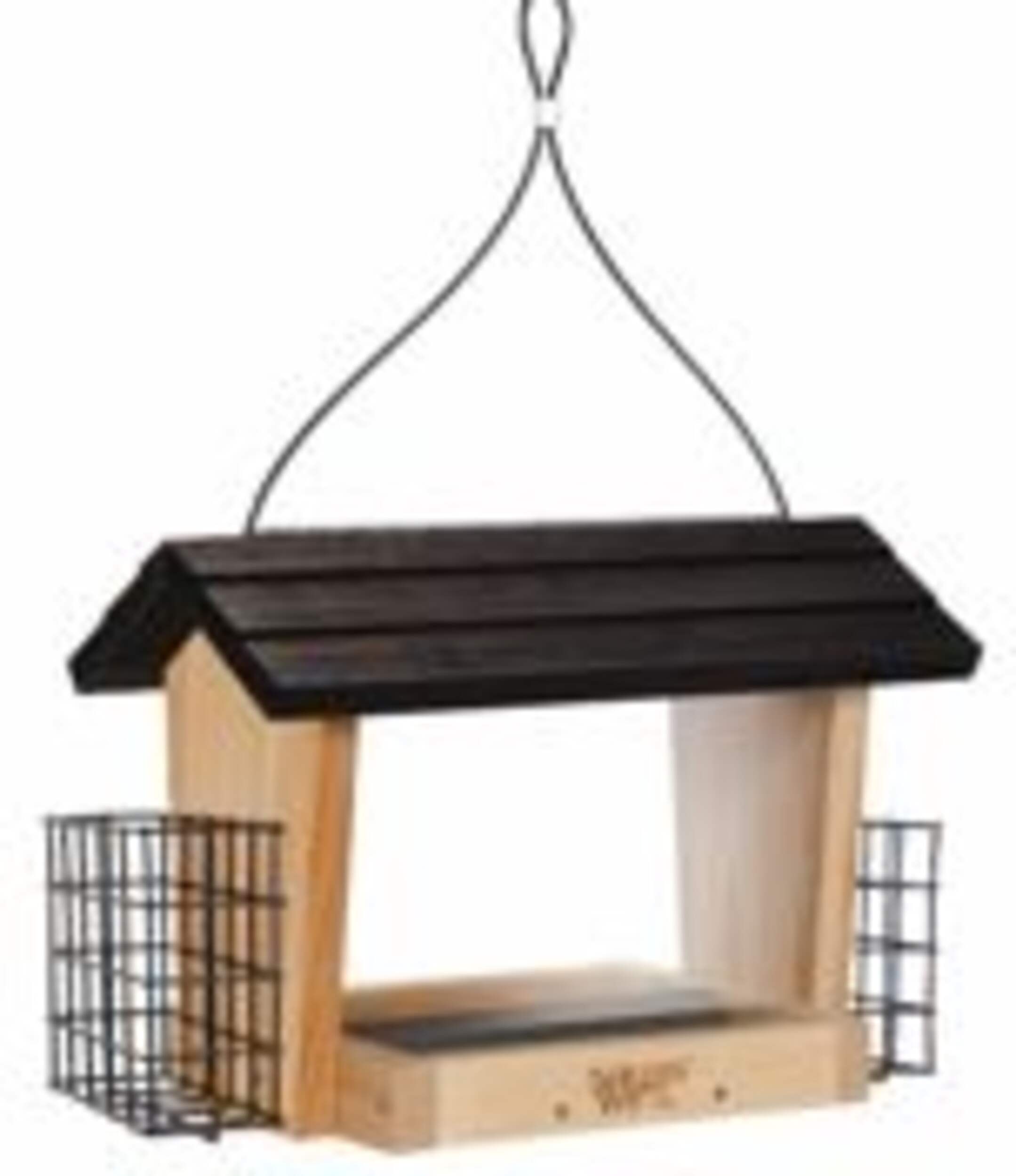 Nature's Way Cedar 6 Quart Hopper Bird Feeder with Suet Cages, 10.5-in x 14.2-in Front_Three_Fourths_Angled_Right