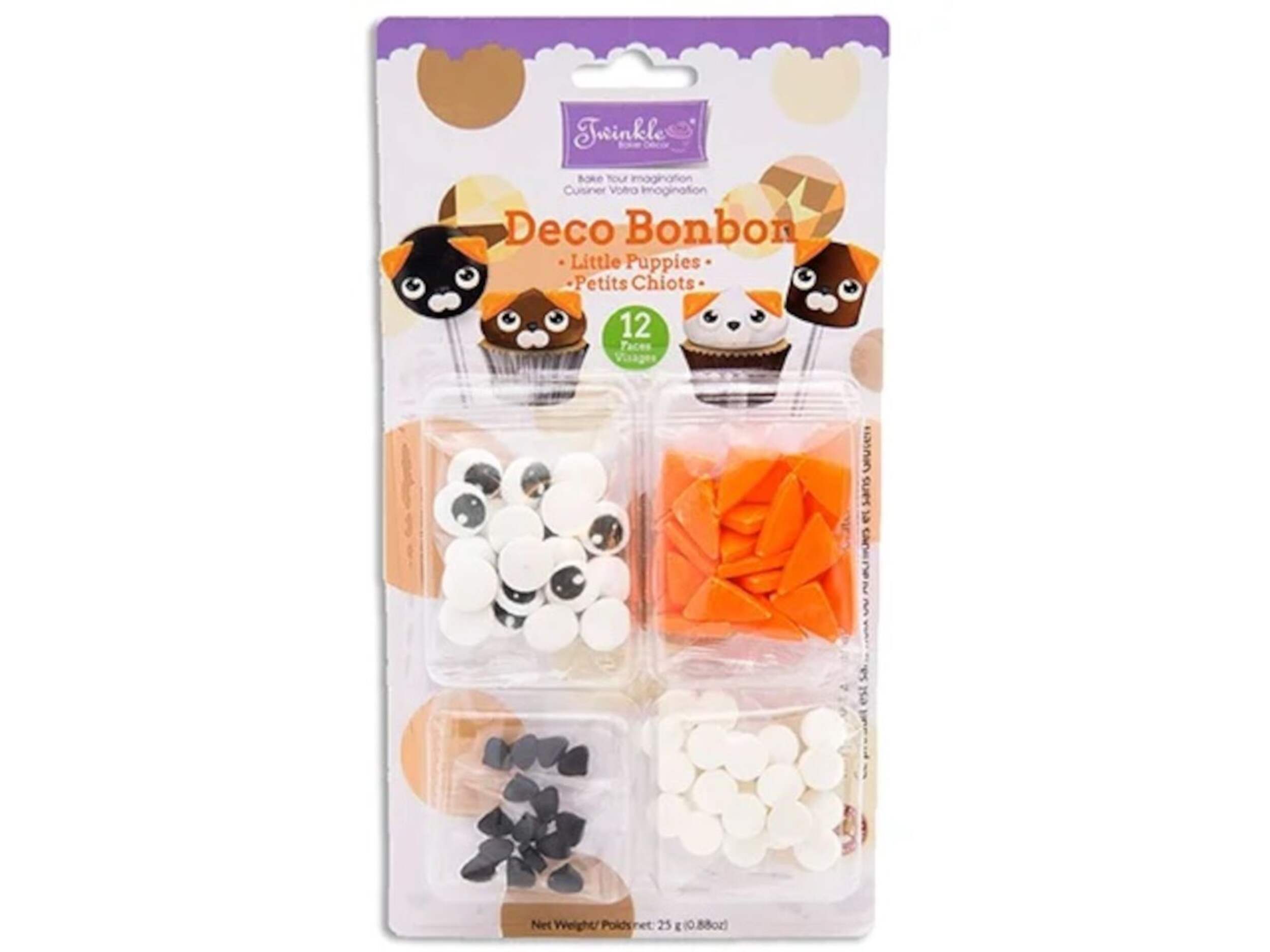 Ensemble de bonbons décoratifs, petits chiots Front_Flat