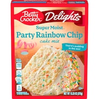 Betty Crocker Delights Super Moist Party Rainbow Chip Cake Mix, 375-g Front_Flat