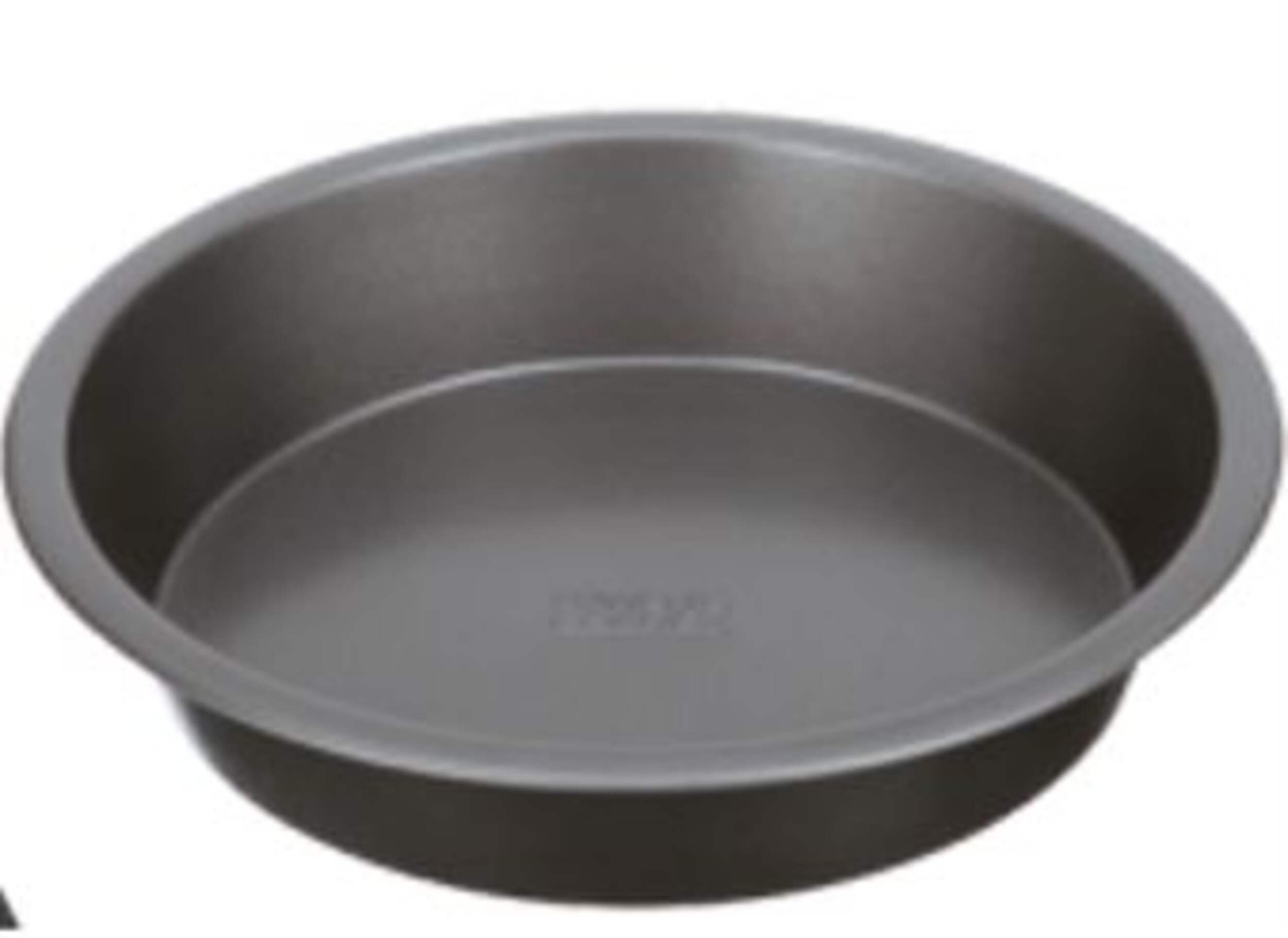 Baker's Secret Round Carbon Steel Reusable Cake Pan, Grey, 7-in, for Baking Front_Elevated