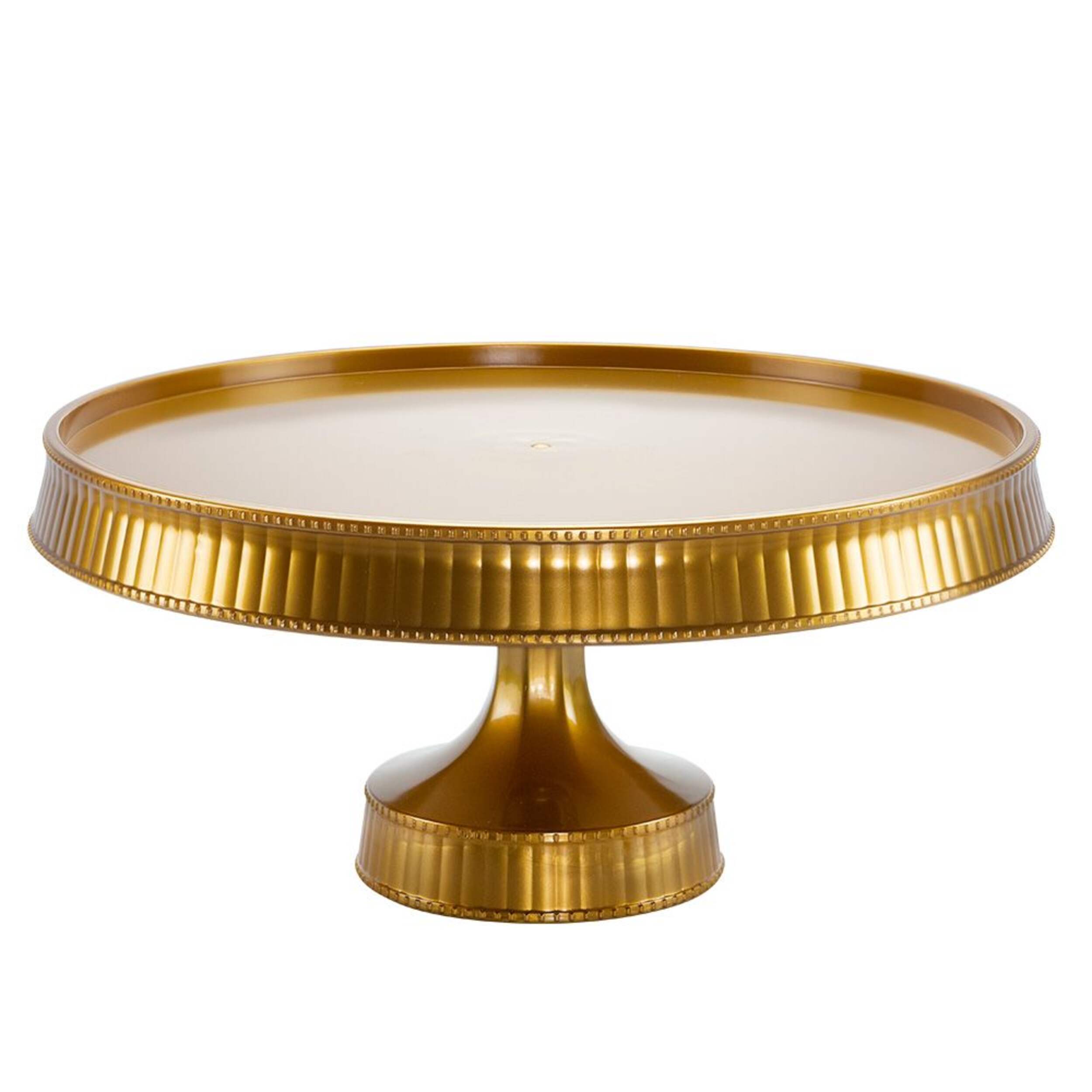 Lillian Tablesettings King Zak Plastic Cake Stand, Gold, 11-in Front_Elevated