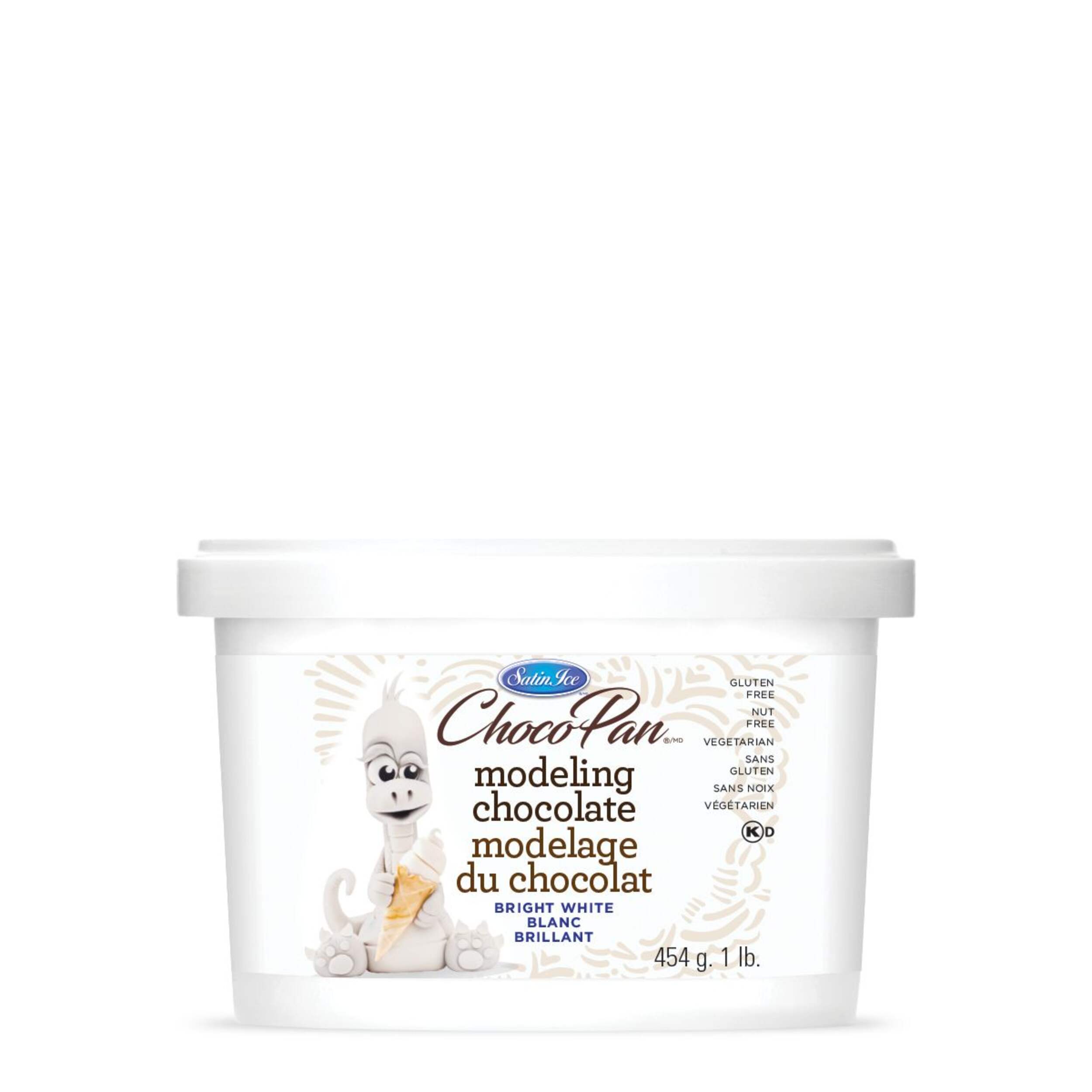 Satin Ice Bright White Modeling Chocolate Pail, 454-g Front_Flat