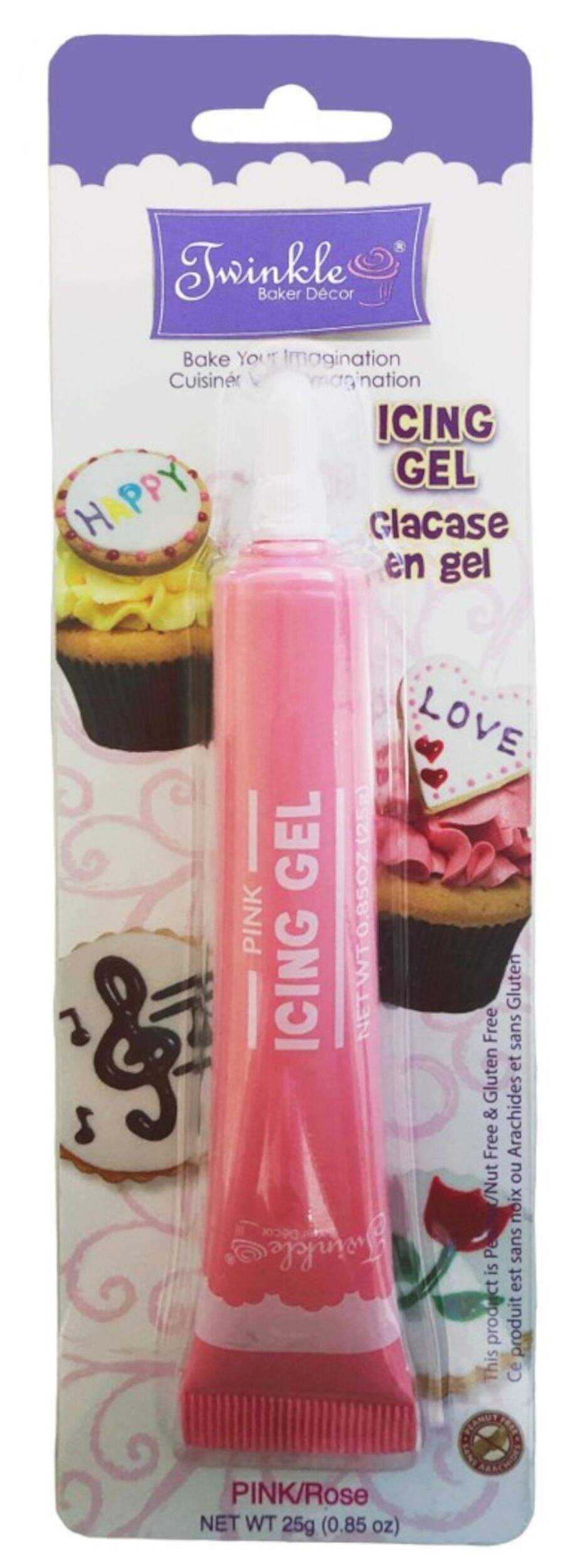 Twinkle Glittering Icing Gel for Everyday Baking, Pink Front_Flat
