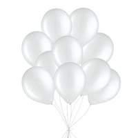 Bouquet de ballons en latex ronds, blanc, paq. 10, gonflage à l¿hélium et ruban inclus pour anniversaire/occasion spéciale