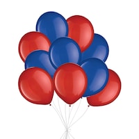 Round Latex Balloon Bouquet, Red/Bright Royal Blue, 10-pk, Helium Inflation & Ribbon Included for Birthday/Special Occasion