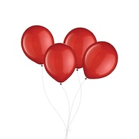 Bouquet de ballons en latex ronds, rouge, paq. 4, gonflage à l¿hélium et ruban inclus pour anniversaire/occasion spéciale