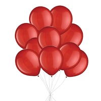 Round Latex Balloon Bouquet, Red, 10-pk, Helium Inflation & Ribbon Included for Birthday/Special Occasion