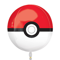 Nintendo Pokémon Orbz Satin Foil Balloon, Red/White, 16-in, Helium Inflation & Ribbon Included for Birthday Party