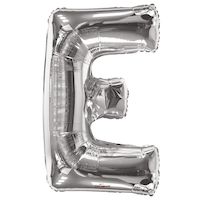 Ballon en aluminium satiné, lettres A à Z, argent, 34 po, ruban et gonflage hélium compris, anniversaire/remise de diplômes/fête prénatale/mariage Front_Flat