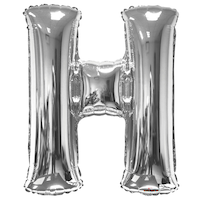 Ballon en aluminium satiné, lettres A à Z, argent, 34 po, ruban et gonflage hélium compris, anniversaire/remise de diplômes/fête prénatale/mariage Front_Flat