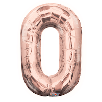 0-9 Numbers Satin Foil Balloon, Rose Gold, 34-in, Helium Inflation & Ribbon Included for Birthday/Graduation/New Year's Eve/Anniversary