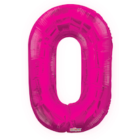 0-9 Numbers Satin Foil Balloon, Pink, 34-in, Helium Inflation & Ribbon Included for Birthday/Graduation/New Year's Eve/Anniversary
