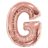 Ballon en aluminium satiné, lettres A à Z, or rose, 34 po, ruban et gonflage hélium compris, anniversaire/remise de diplômes/fête prénatale/mariage Front_Flat
