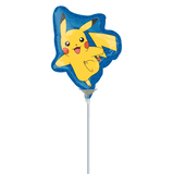 Mini ballon en aluminium satiné Nintendo Pokémon Pikachu, jaune, gonflé d'air, pour fête d'anniversaire Front_Flat