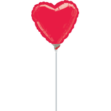 Solid Red Heart Air-Filled Mini Balloon Front_Flat