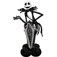 Ballon Airloonz Jack Skellington, noir/blanc, 30 po, gonflé d'air, pour l'Halloween