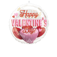 Retro Valentine's Day Hearts Insiderz Balloon with 'Happy Valentine's Day' Message