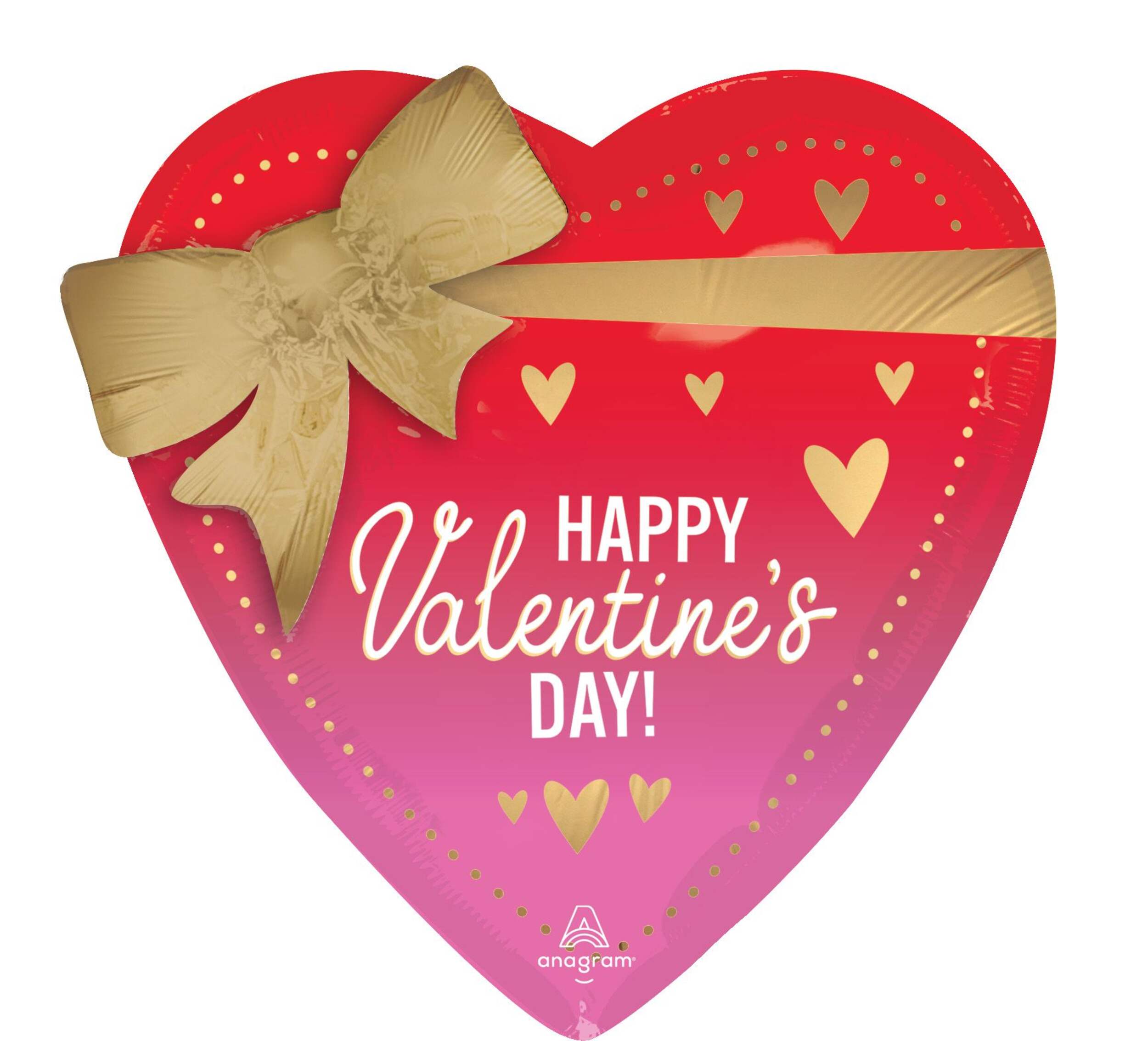 Better with Bows Valentine's Day Supershape Balloon with "Happy Valentine's Day" Message Front_Flat