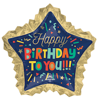 Ballon Supershape Birthday en grosses lettres couleurs vives Front_Flat