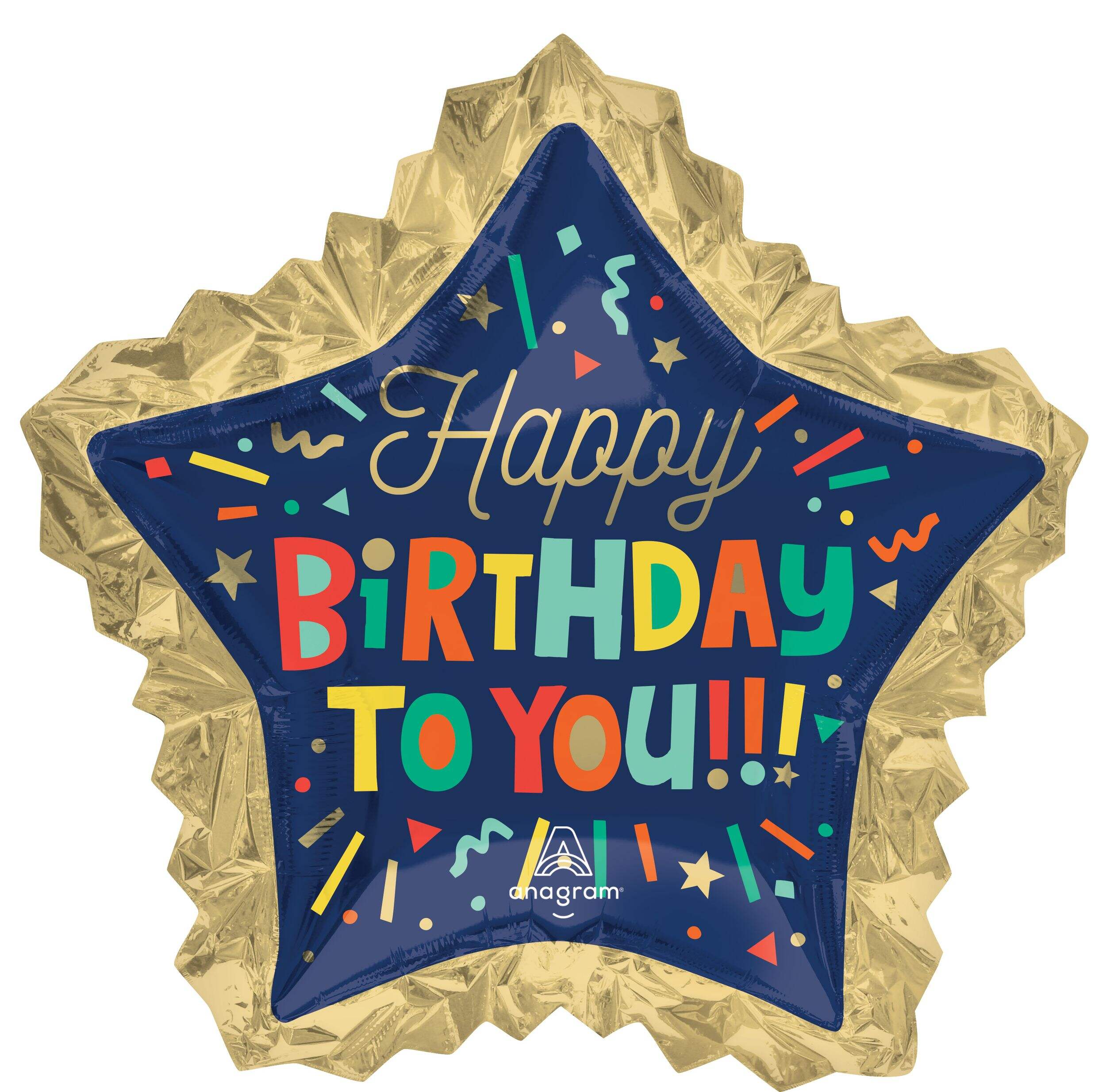 Ballon Supershape Birthday en grosses lettres couleurs vives Front_Flat
